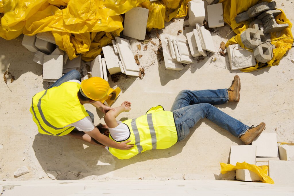 An injured construction worker wondering, 'Do I get full pay if injured at work?'