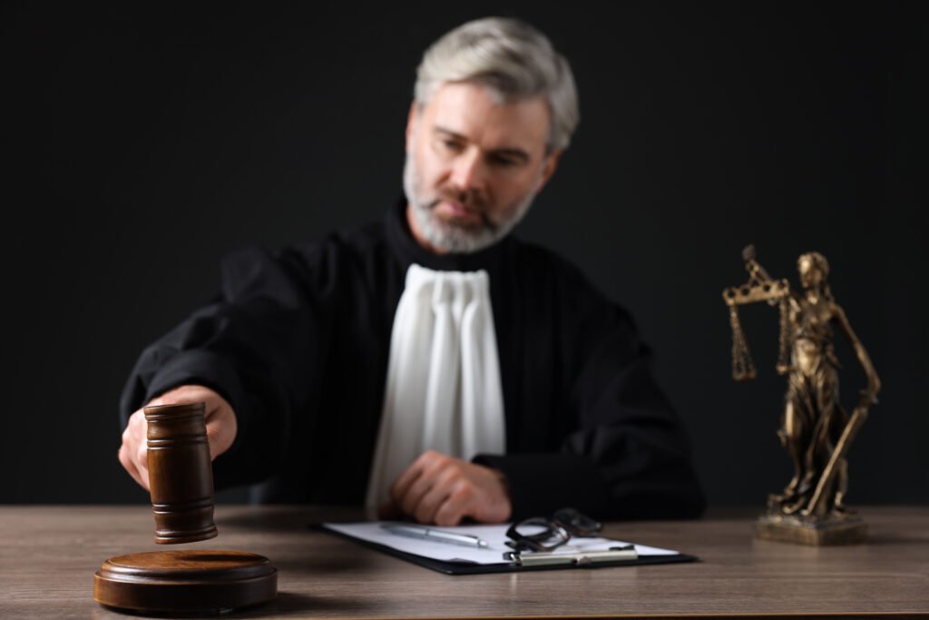 Lawyer sat down