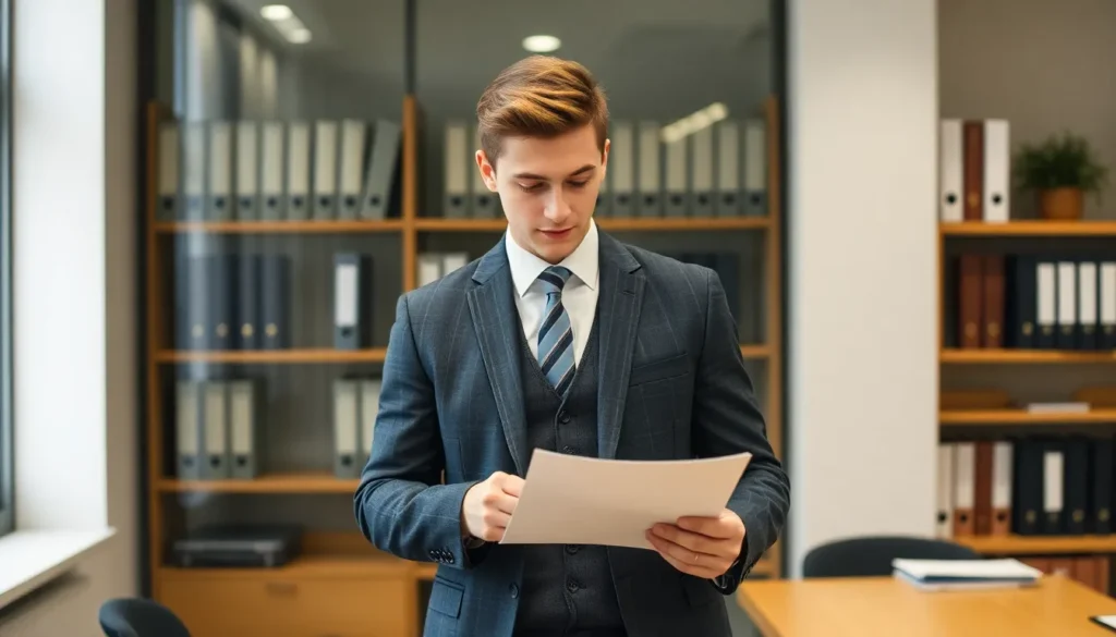 A Mansfield Woodhouse No Win No Fee solicitor reading paperwork
