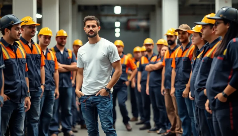A self-employed worker surrounded by permanent employees.