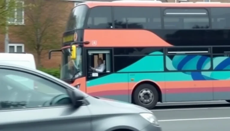 A bus on a busy road