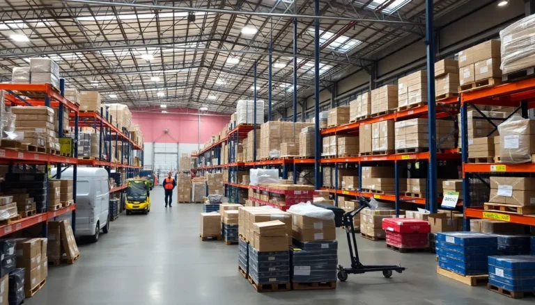 A photo of a large warehouse.